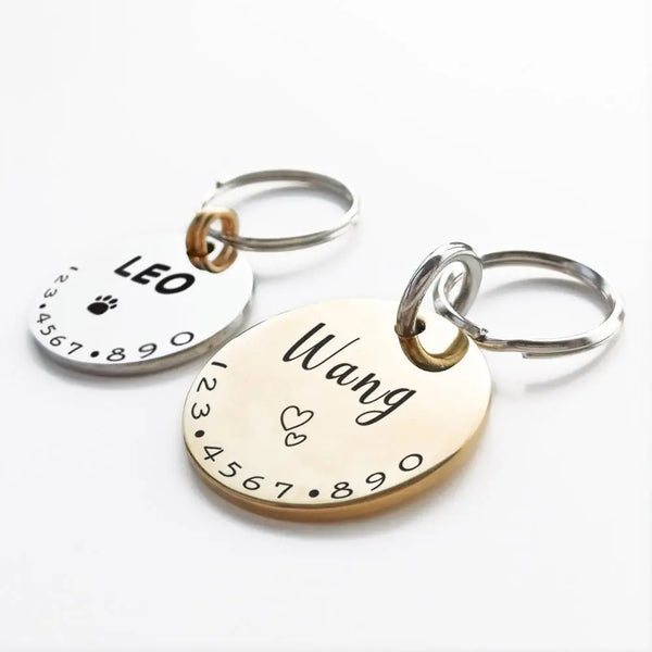 Personalized Pet Cat Dog ID Tag Chain Charm